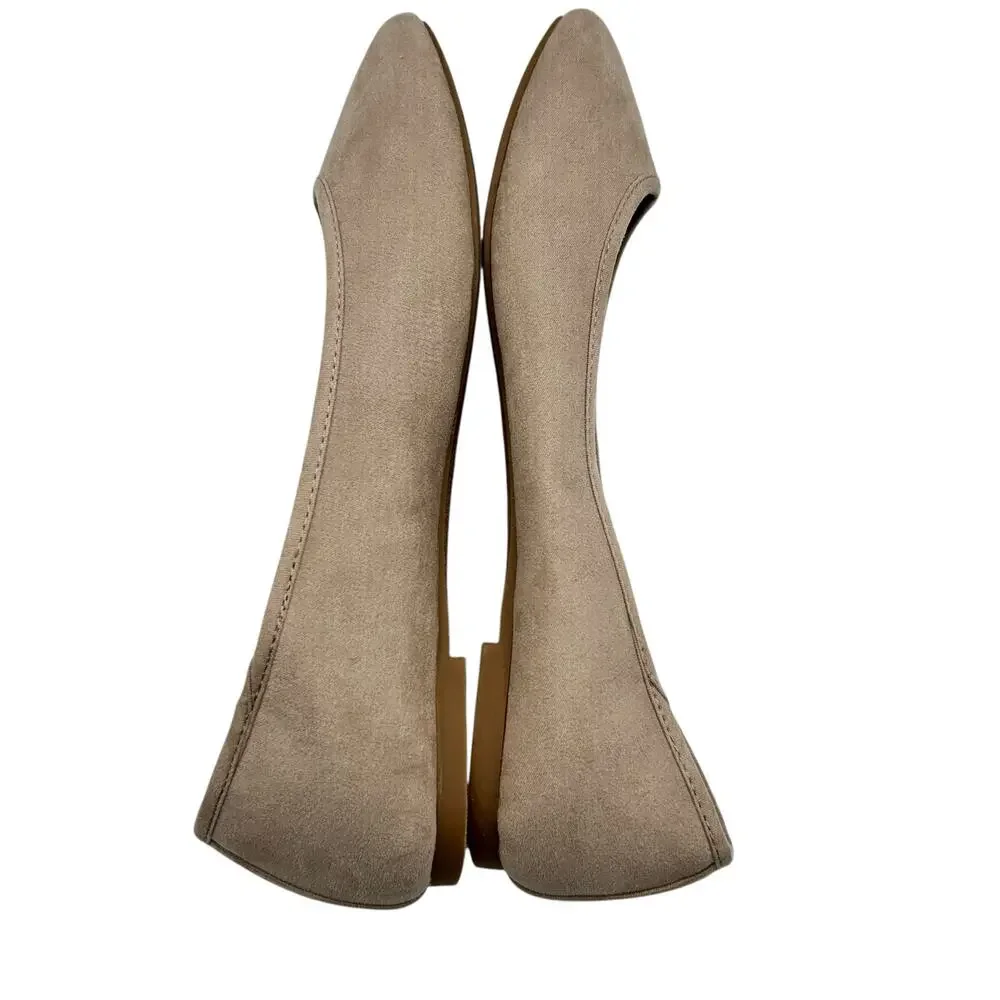 Old Navy Women's Blush Faux-Suede‎ Pointy Ballet Flats Size 10